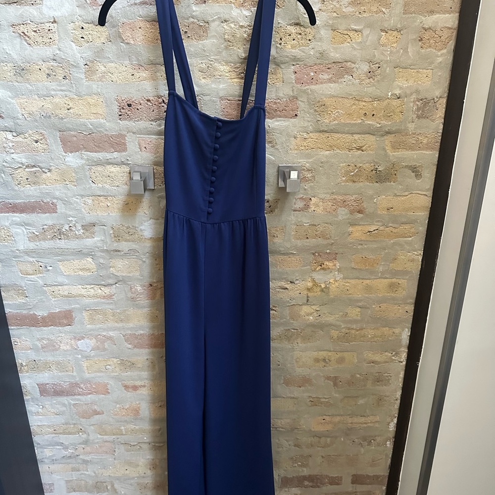 Madewell Navy Jumpsuit with Button Accents